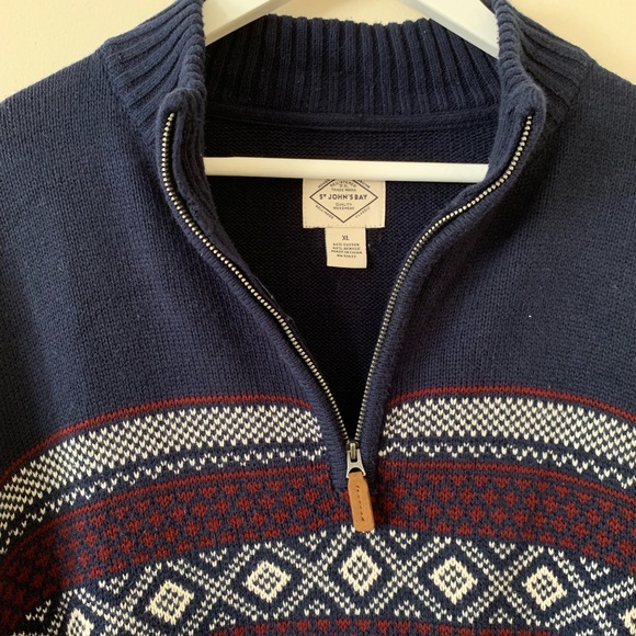 Oversized Boyfriend Navy Quarter Zip Sweater XL - Picture 6 of 12